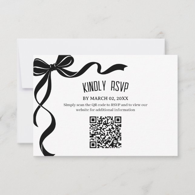 Inserto de respuesta de código QR para boda con la (Anverso)