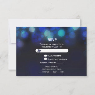 Inserto de tarjeta de boda de respuesta de luces b