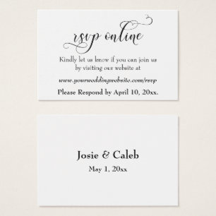 Inserto en línea de RSVP de boda Black Script, Bla