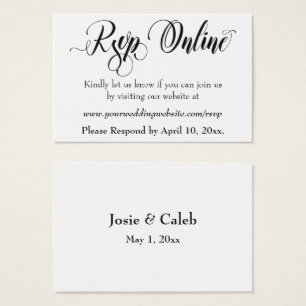 Inserto en línea de RSVP de boda Black Script, Bla