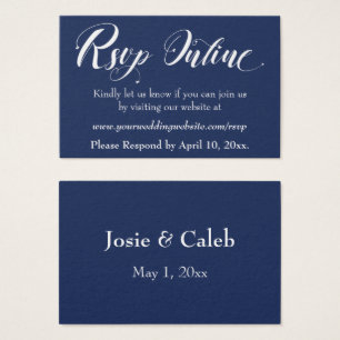 Inserto en línea de RSVP de boda Blanco Script & N