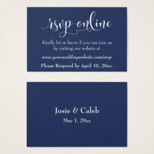 Inserto en línea de RSVP de boda Blanco Script & N