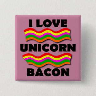 Insigne de botón divertido de tocino de unicornio