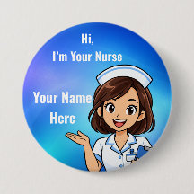 Insigne de Enfermera Personalizado con Botón Gradi