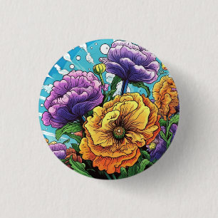 Insigne de flor en negrita, pin, botón