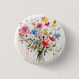 Insigne floral caprichoso, pin, botón