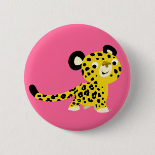 Insignia amistosa del botón del leopardo del
