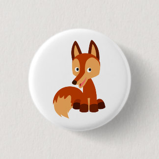 Insignia astuta linda del botón del Fox del dibujo