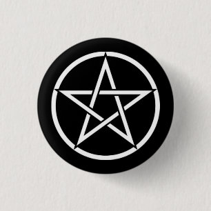 Insignia blanco y negro del botón del Pentagram