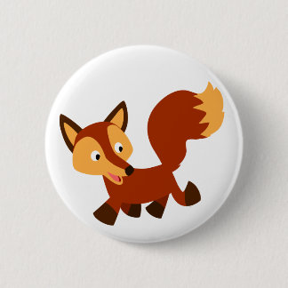 Insignia botón Cute Happy Personalizado Fox
