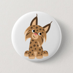Insignia botón Cute Personalizado Prankish Lynx