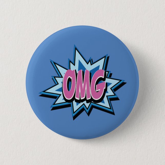 Insignia cómica del botón del texto "OMG" (Anverso)