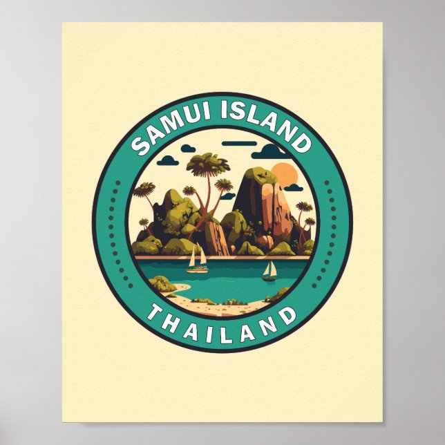 Insignia de arte de viaje de la isla Samui en Tail (Frente)