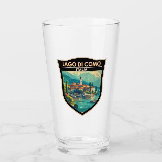 Insignia de arte de viajes Lago de Como Italia (Anverso)