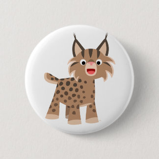 Insignia de botón Cute Personalizado Happy Lynx