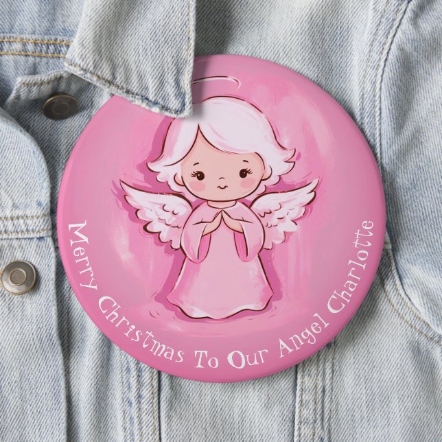 Insignia de botón de botón de Chicas de Ángel Rosa (In situ)