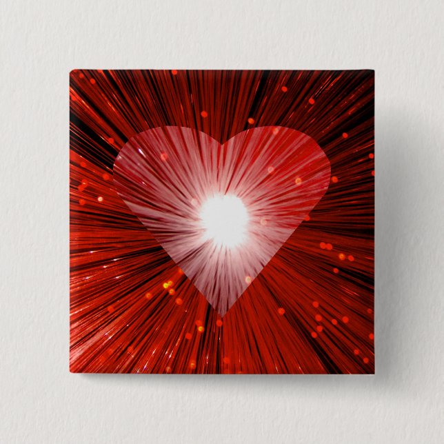 Insignia de botón de cuadrado del corazón rojo (Anverso)