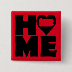 Insígnia de botón de Pennsylvania Home Heart State
