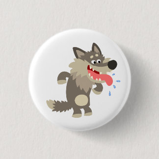 Insignia de botón de Personalizado Lobo Cute Fami