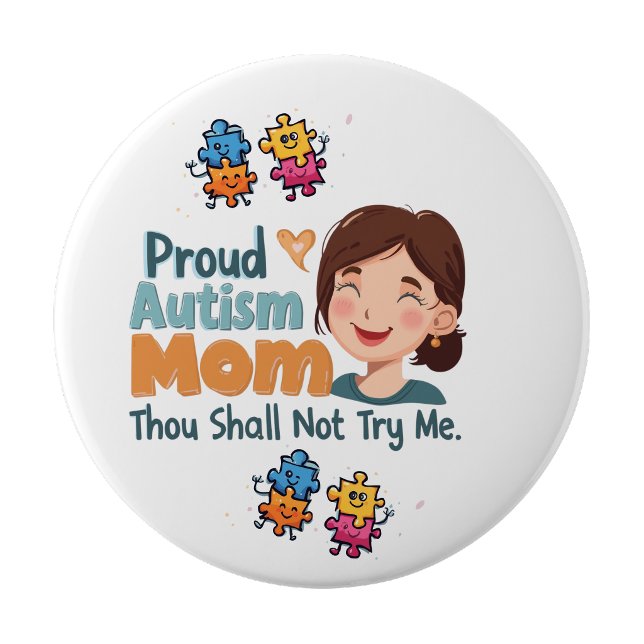 Insígnia de botón de pin de orgullosa madre de aut (Proud Autism Mom Badge Pin Button Badge)