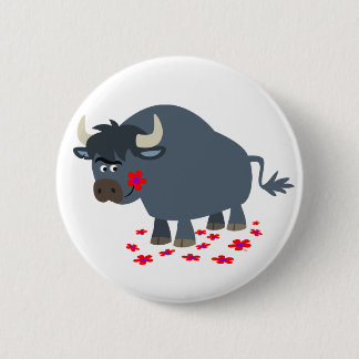 Insignia de botón de toro Personalizado y de Bloom