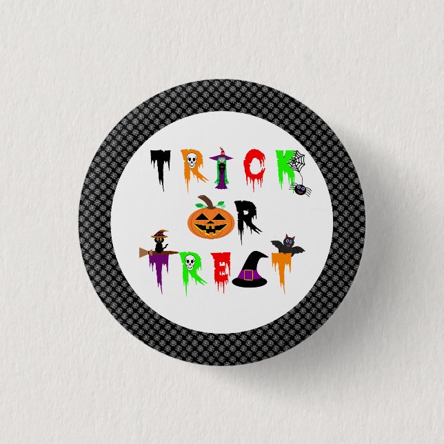 Insignia de botón de truco o trato de Halloween (Anverso)