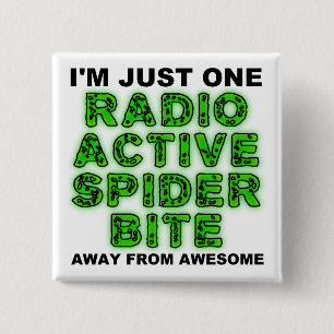 Insignia de botón divertida de cometa de araña rad