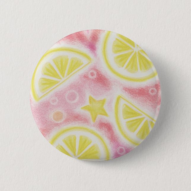 Insignia de botón "lemons" rosa de Lemonade (Anverso)