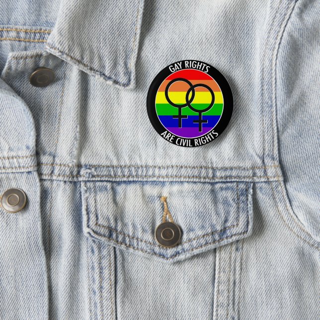 Insígnia de botón - Los derechos de los gays son d (In situ)