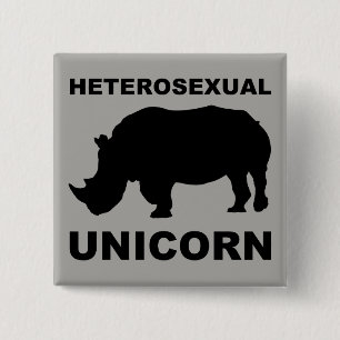 Insígnia de Botón Rinoceronte Unicornio Heterosexu