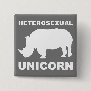 Insígnia de Botón Rinoceronte Unicornio Heterosexu