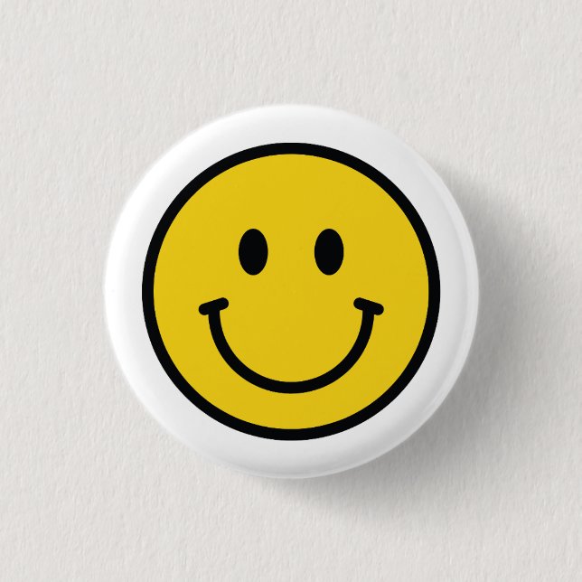 Insígnia de cara sonriente, botón. Insígnia/ Botón (Anverso)