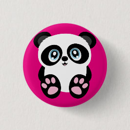 Insignia de clavija del botón Cute Pink Panda