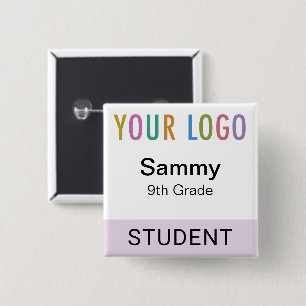 Insígnia de nombre de estudiante Botón del logotip