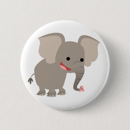 Insignia de risa del botón del elefante del dibujo