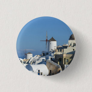 Insignia de viento de Santorini Oia / botón
