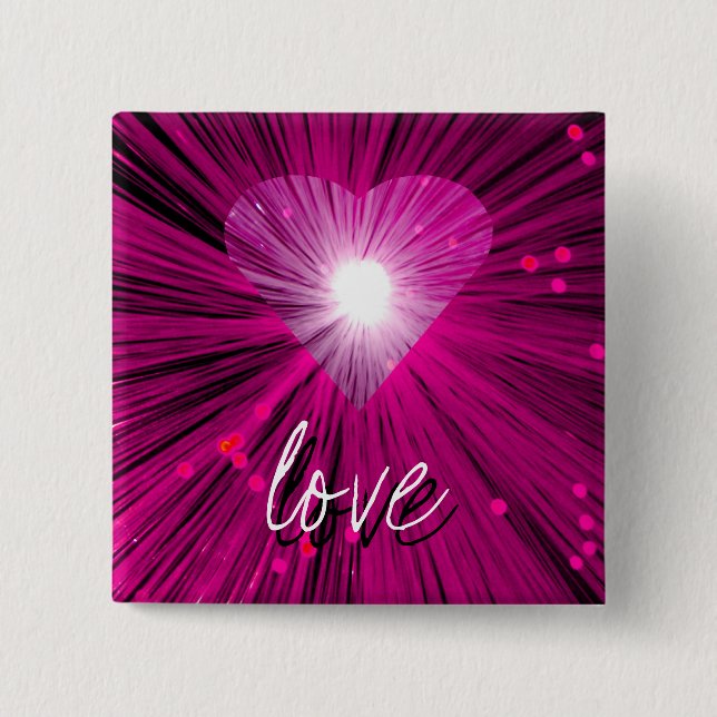 Insignia del botón "amor" del corazón rosado (Anverso)