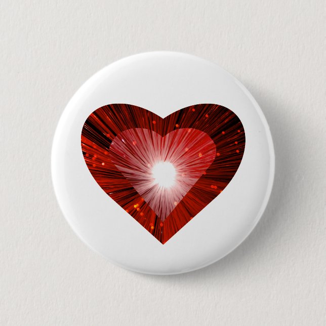 Insignia del botón "corazón" del corazón rojo blan (Anverso)