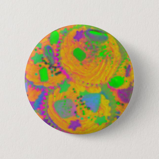 insignia del botón Cupcakes del naranja (Anverso)