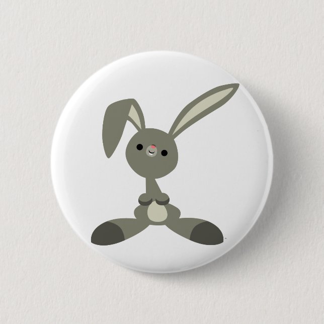 Insignia del botón de conejo Personalizado curioso (Anverso)