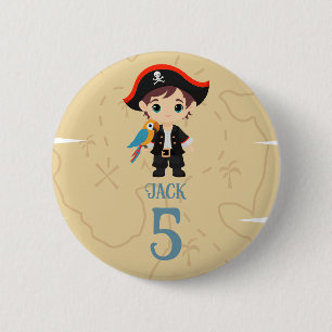 Insignia del botón de cumpleaños pirata