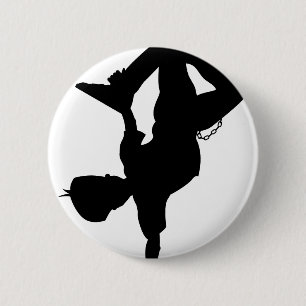Insignia del botón de la silueta del bailarín de