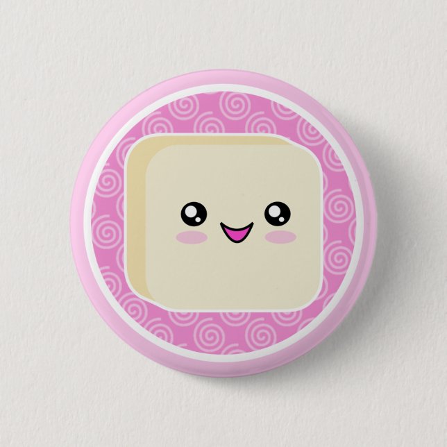 Insignia del botón de la torta de Kawaii Mochi (Anverso)