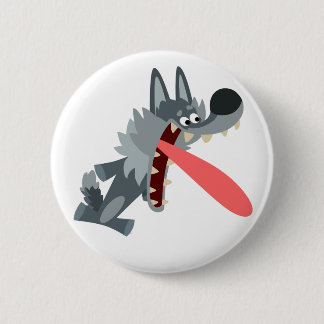 Insignia del botón de Personalizado Lobo muy emoci