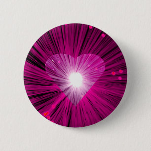 Insignia del botón de redondeo del corazón rosado