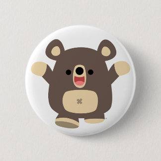 Insignia del botón Feliz Personalizado Oso Negro