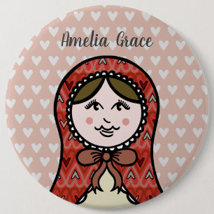 Insignia del botón Matryoshka de muñeca rusa perso