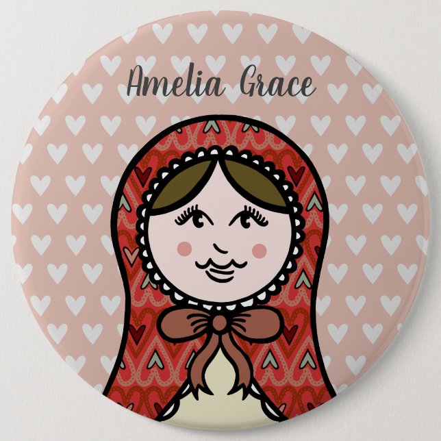 Insignia del botón Matryoshka de muñeca rusa perso (Anverso)