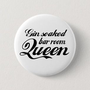 Insignia del botón Queen de la sala de bar con bo