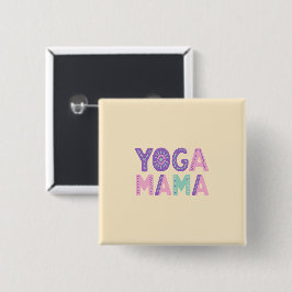 Insignia del botón Yoga Mama Pastel
